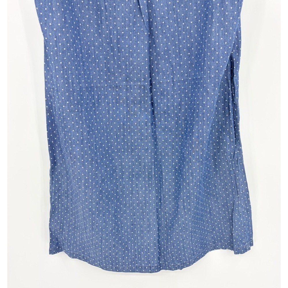 Tommy Hilfiger Polka Dot Sleeveless Denim Chambray Shift Dress Size 8 Blue - Picture 10 of 10